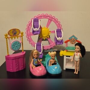 Chelsea Barbie Amusement Carniavl Park Playset with Pizza Chef Set